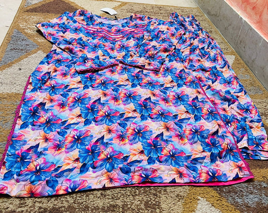 2-piece floral printed suit