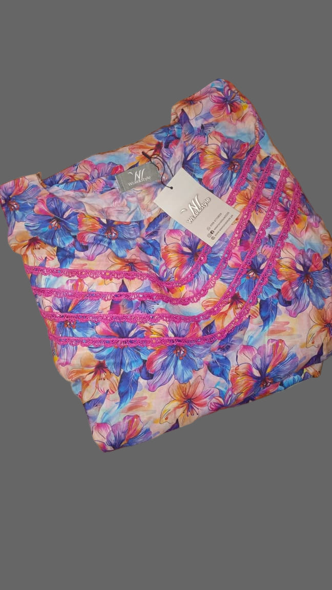 2-piece floral printed suit