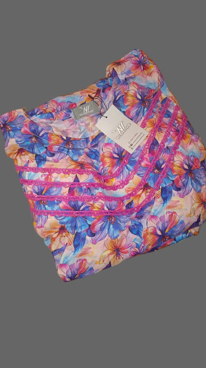 2-piece floral printed suit