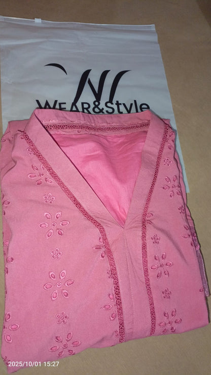 Blossom Beauty – Soft Linen Embroidered Shirt