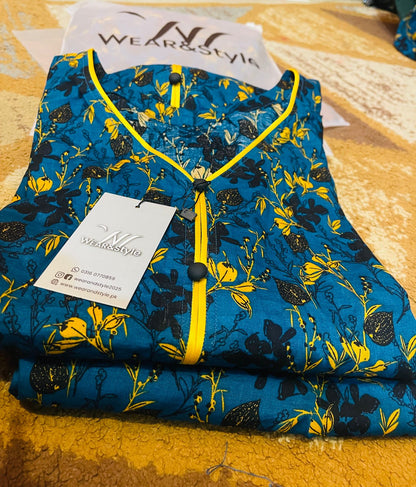 Botanic Bloom – Front Open Floral Kurta and Trouser