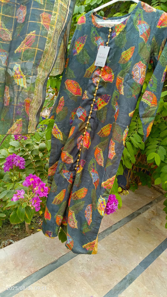 2-piece dress embroided shirt pair with monar Dupta