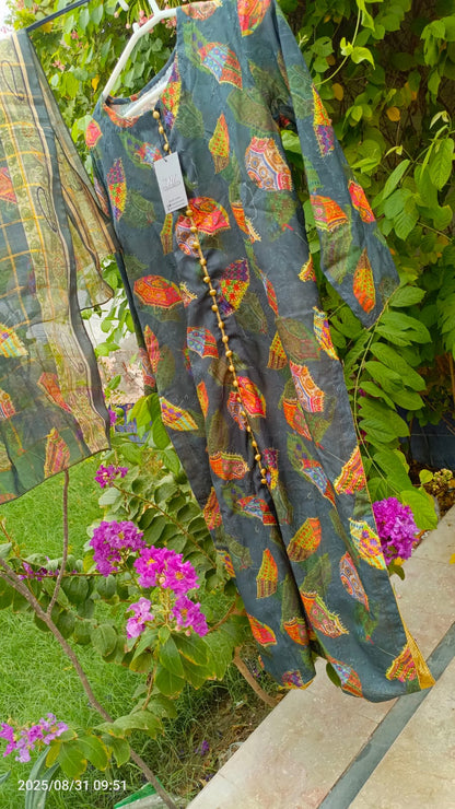 2-piece dress embroided shirt pair with monar Dupta