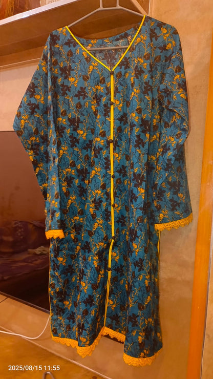 Botanic Bloom – Front Open Floral Kurta and Trouser