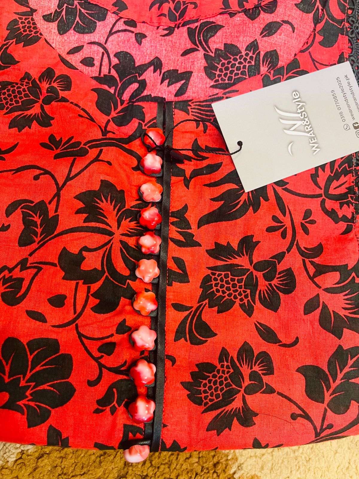 Floral Charm – Pink Printed Kurta with Lace Detailing pair with Plazo