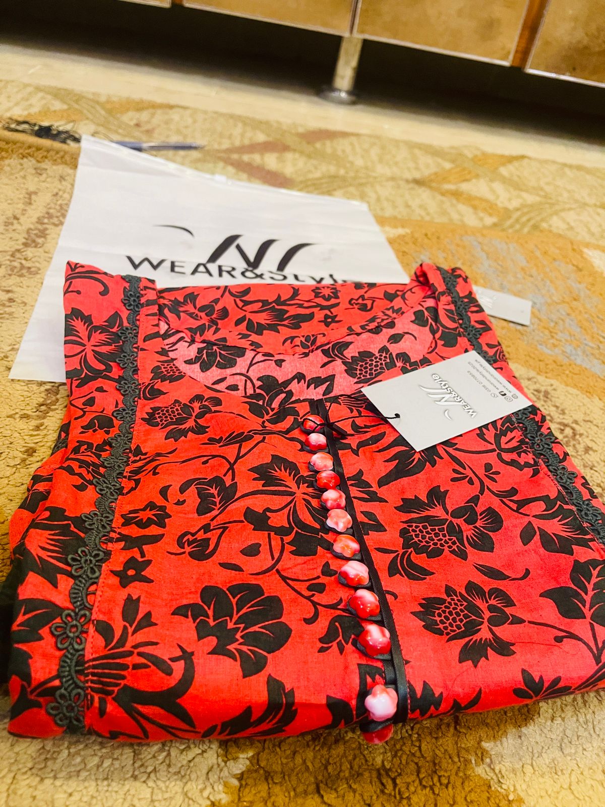 Floral Charm – Pink Printed Kurta with Lace Detailing pair with Plazo