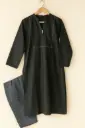 Black Kurta with Printed Shalwar